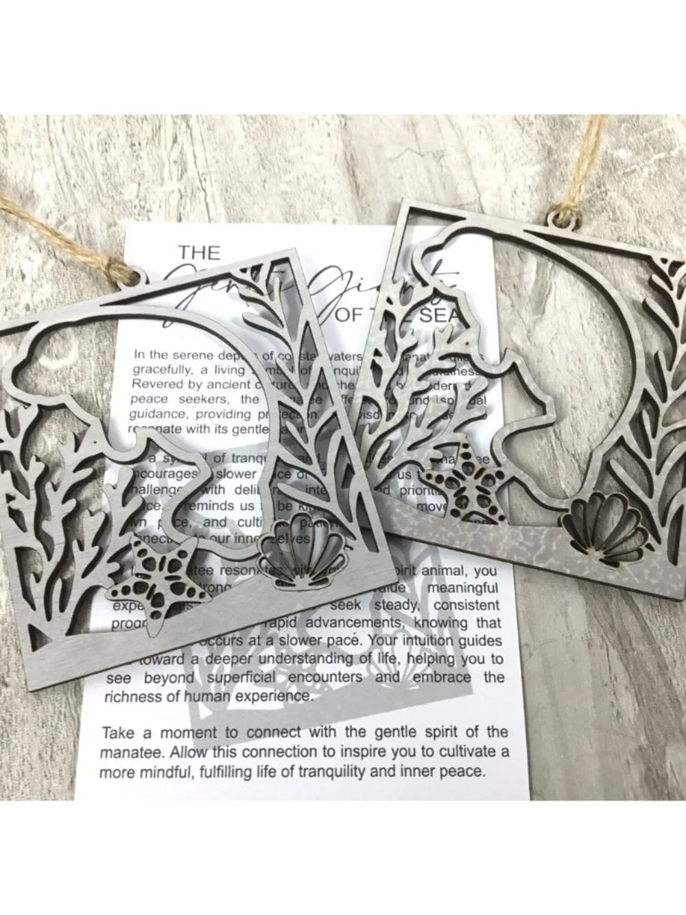 Manatee Story Card Ornament | Gentle Giants of the Sea | Tranquility & Mindfulne